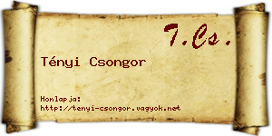 Tényi Csongor névjegykártya